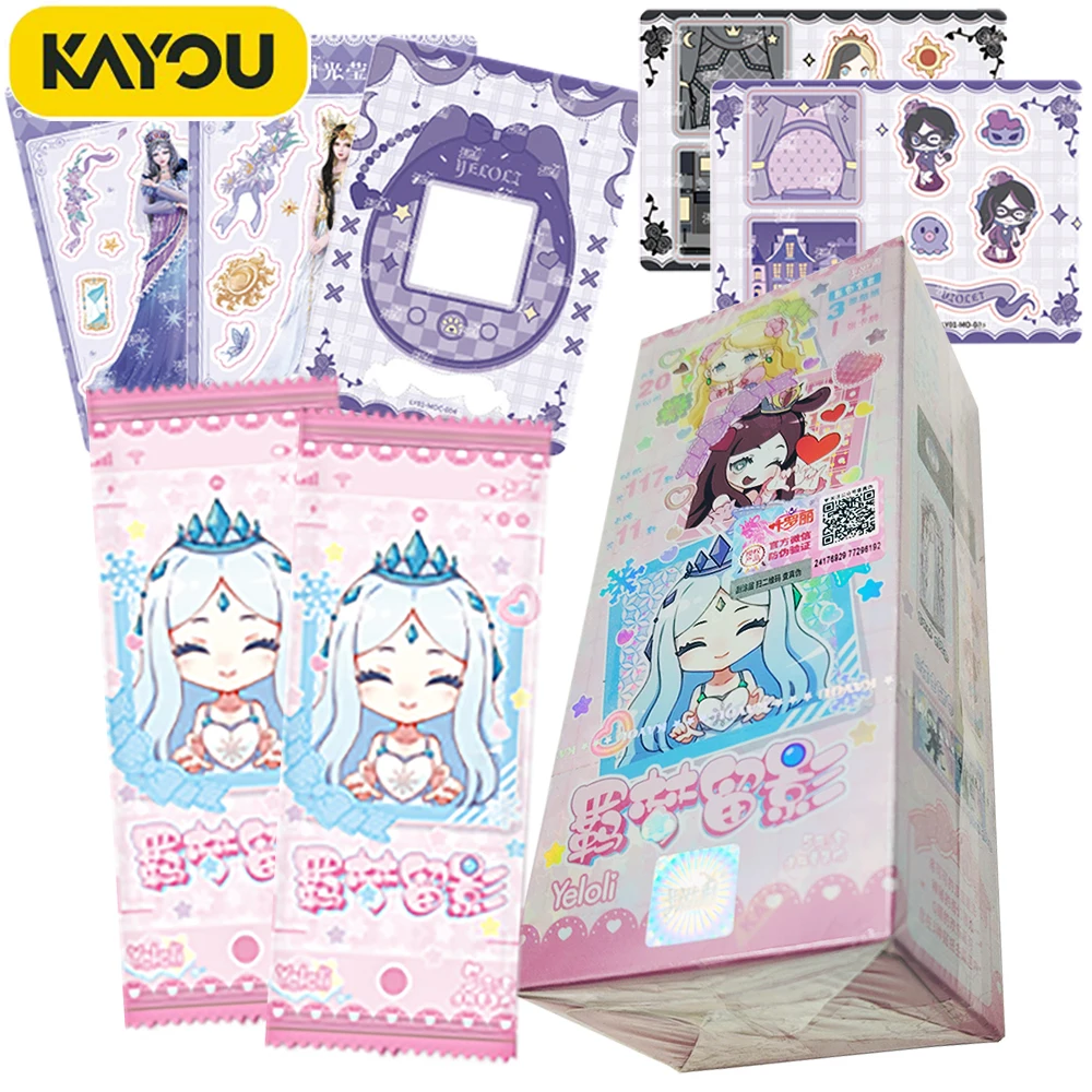 Tarjeta rara Original Kayou Ye Luoli, animación de aventura de fantasía, colección de pegatinas creativas de luz que fluye, tarjeta de personaje, juguete de regalo