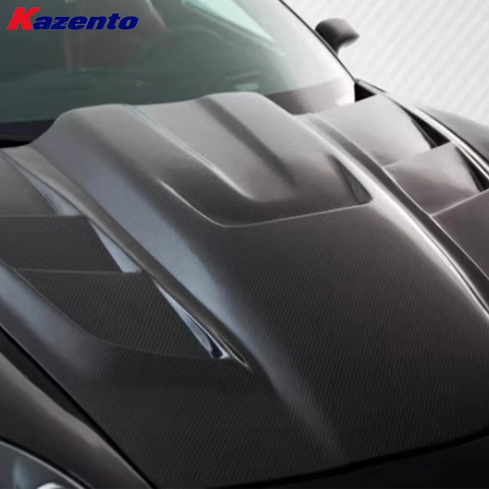 For Corvette C6 2006-13 Carbon Fiber KZC Style Front Vented Cooling Hood Bonnet( Ocean freight is favorable, welcome to inqury)