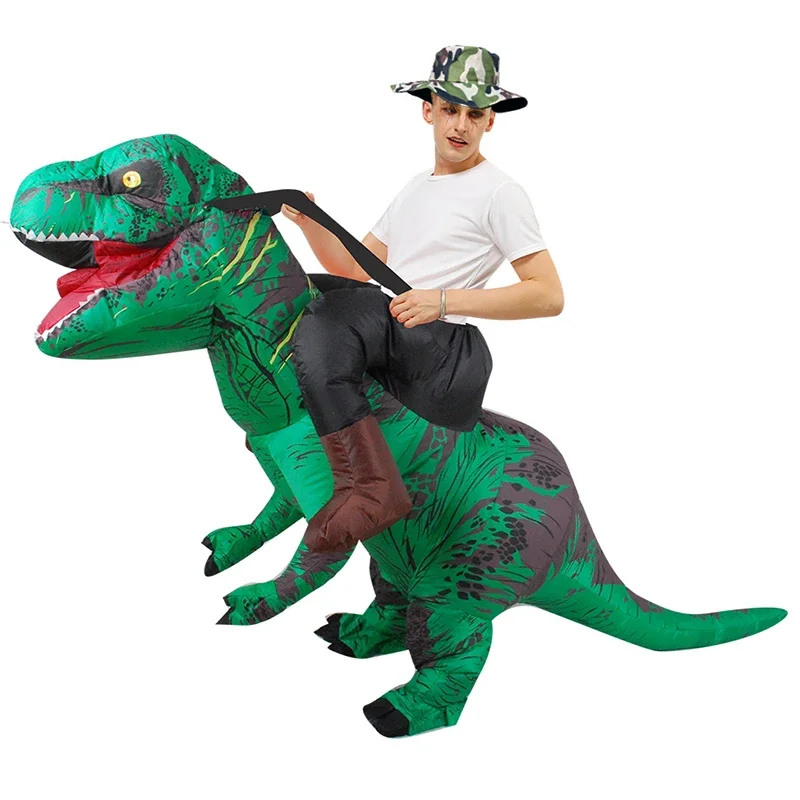Costume de mascotte gonflable de luxe pour adultes, Costume d'équitation de dinosaure, robe Dino QAQ2, nouvelle collection 2025