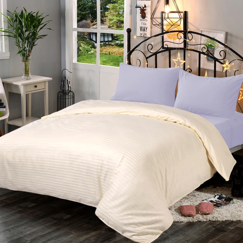 1Pc Cotton Duvet Cover High-Grade Satin Stripe With Zipper Quilt Cover A Variety Of Specifications Comforter Cover Customizable