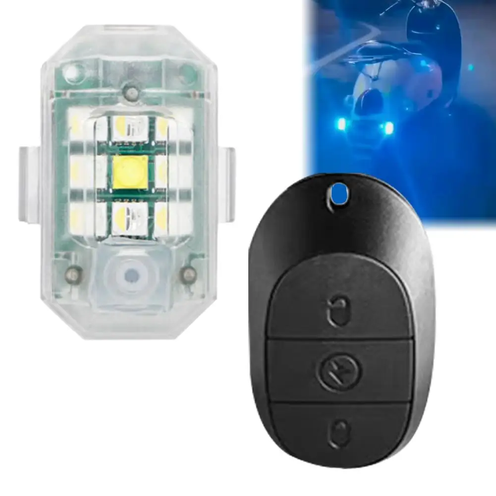 Motorcycle Wireless LED Strobe Light Remote Control Aircraft Light Navigation Warning Light Indicator For Car Bicycle Drone Q3W3