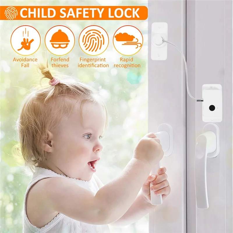 ETRT Fingerprint Fridge Lock, Refrigerator Safety Lock, Intelligent Cabinet Lock For Drawers, Dishwasher, Toilet And Cabinet