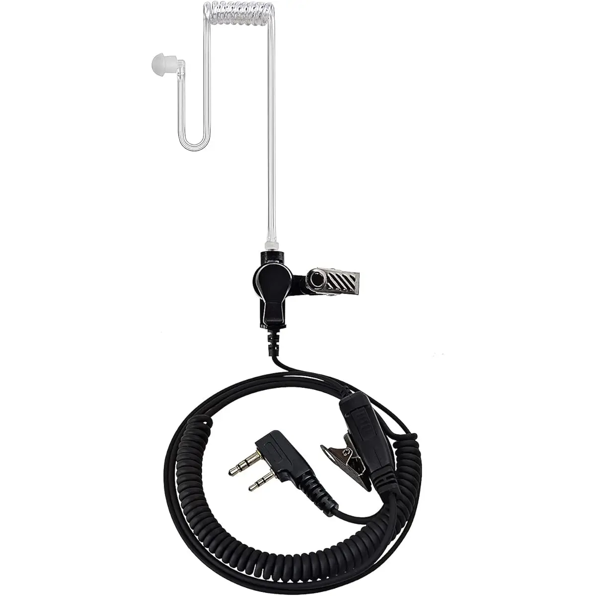 Bidirectional radio, 2-wire security police earphones, noise cancelling acoustics, compatible with Baofeng, Retevis ，TYT