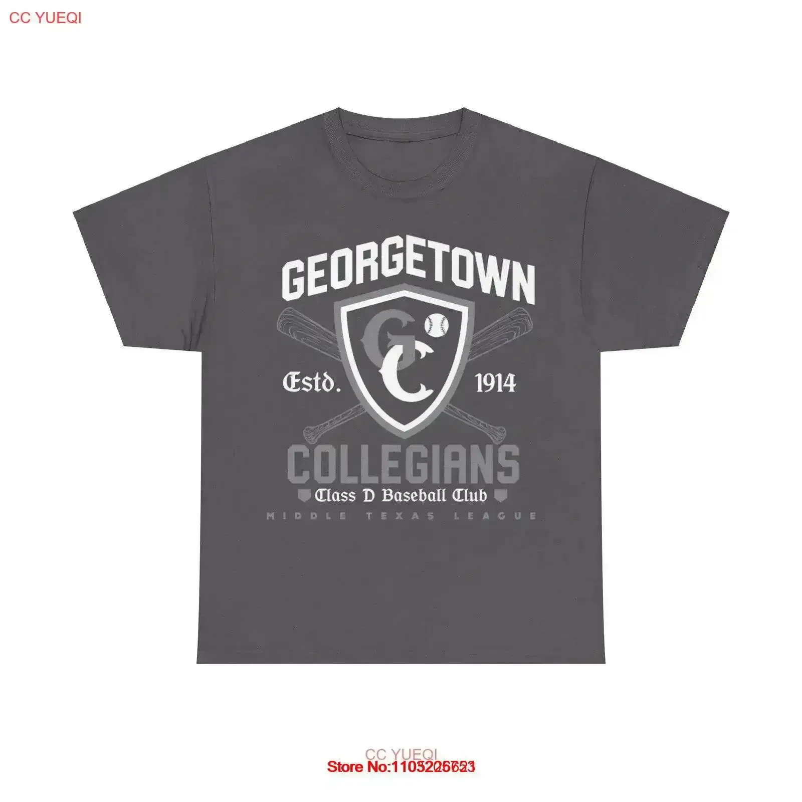 Georgetown Collegians Est 1914 Texas Baseball T shirt vintage Washed fashion Top For Everyday Wear designer clothes Comfortable