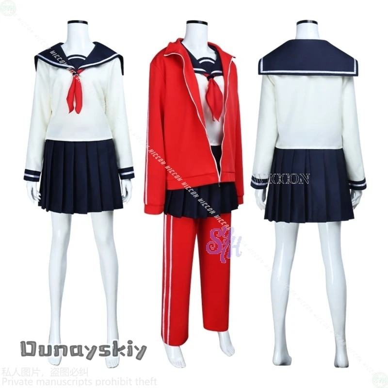 أزياء أنيمي 3-nen Z-gumi Ginpachi-sensei التأثيرية Gagura {NinoNiko Cosplay} فستان JK الياباني ملابس رياضية حمراء مضحكة للهالوين