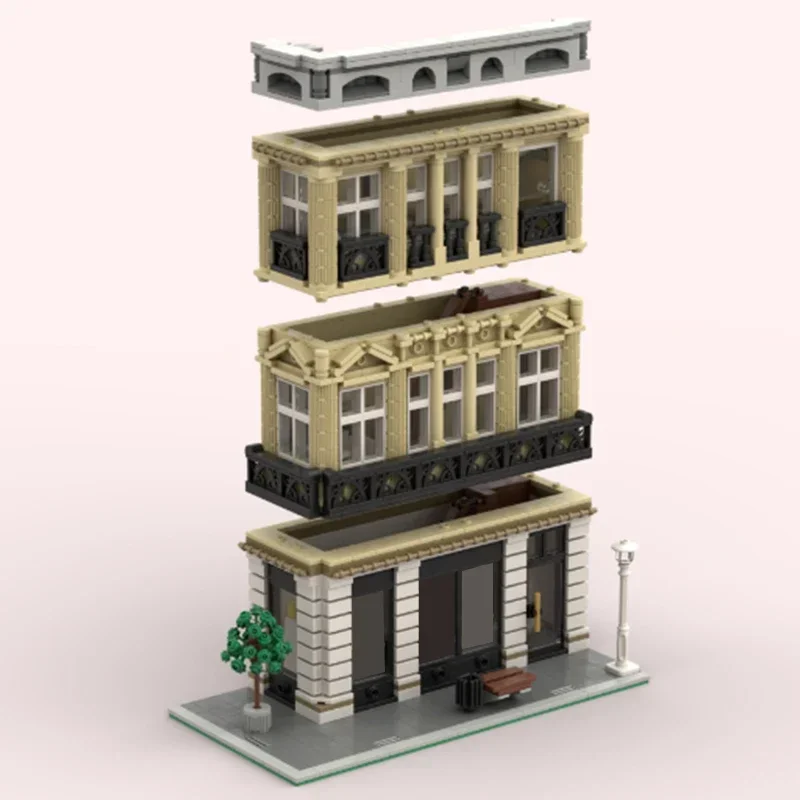 MOC-Blocos Modulares, Modelo Street View, Tijolos de Boutique Parisiense, Montagem Brinquedos, Presentes de Natal, Montagem DIY