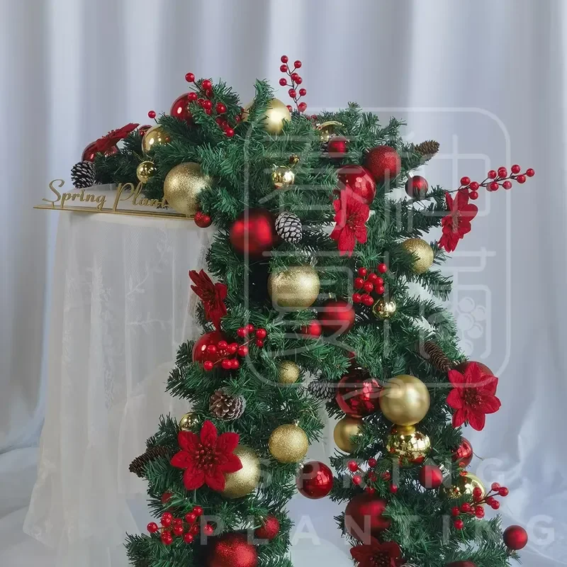 SPRING PLANTING Christmas Decoration Road Artificial Flower Runner Christmas Wreath Christmas Garland