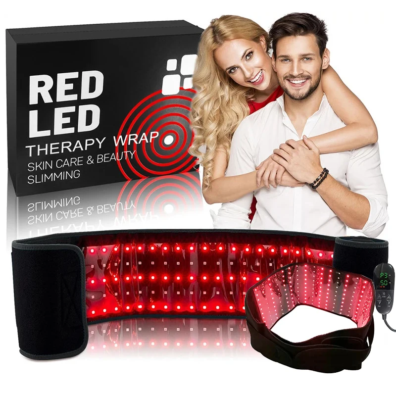 Heating Therapy Wrap Belt for Body Pain Relief Wearable 200pcs LED Large Waist Back Stomach Muscle Repair Healing 660nm&850nm