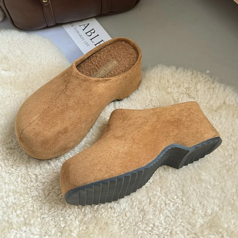 عالية الكعب النساء منصة البغال أحذية موضة عادية جديدة نعال قماش 2025 الشتاء الكلاسيكية Slingback مضخات Zapatos De Mujer #2