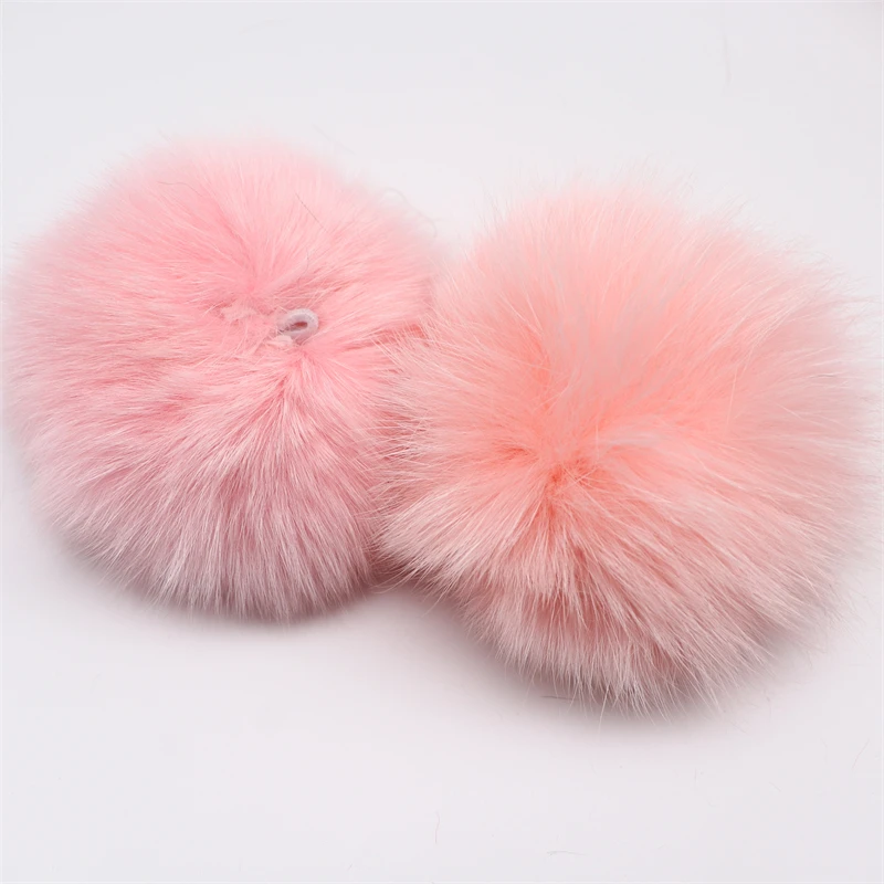 9cm Real Fox Pompoms Furballs Flutty Large Pompon Diy Handmade Keychain Children Hat Scarf Shoe Garment Jewelry Crafts Supplies