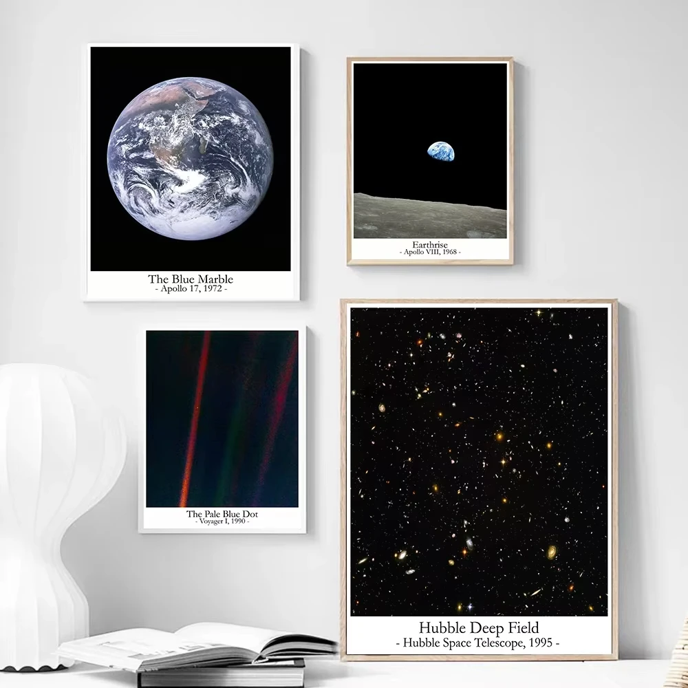 Canvas Painting Galaxy Stars Planet Sky Space Poster Prins Earthrise Hubble Telescope Wall Art Pictures Living Room Home Deco