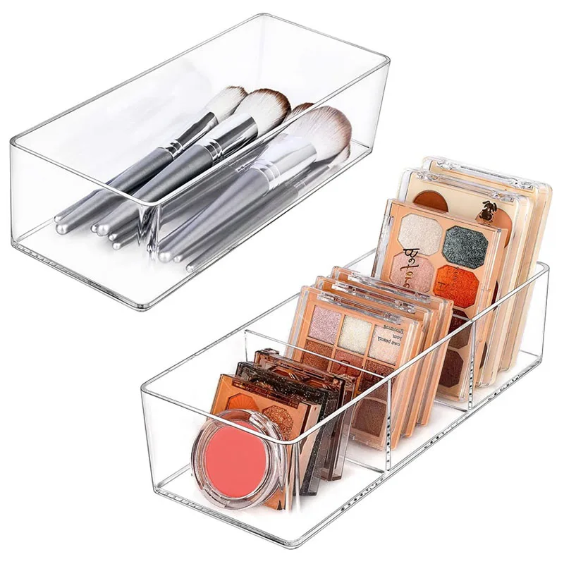 Boîte de rangement de cosmétiques en acrylique, pour rouge à lèvres, pinceaux de maquillage, tiroir de bureau, outils cosmétiques, boîte de rangement de bouffantes de maquillage