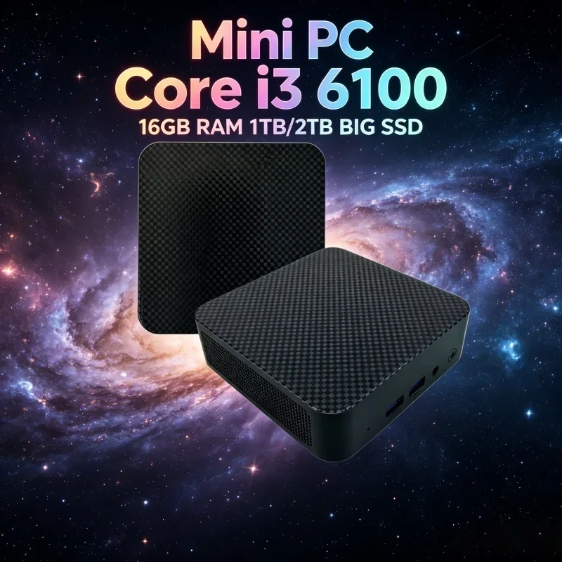 Mini PC Portátil 2026 con BT5.2 y WiFi6, Procesador Core i3 6100, 16GB de RAM, SSD de 1TB/2TB, Computadora para Juegos y Oficina