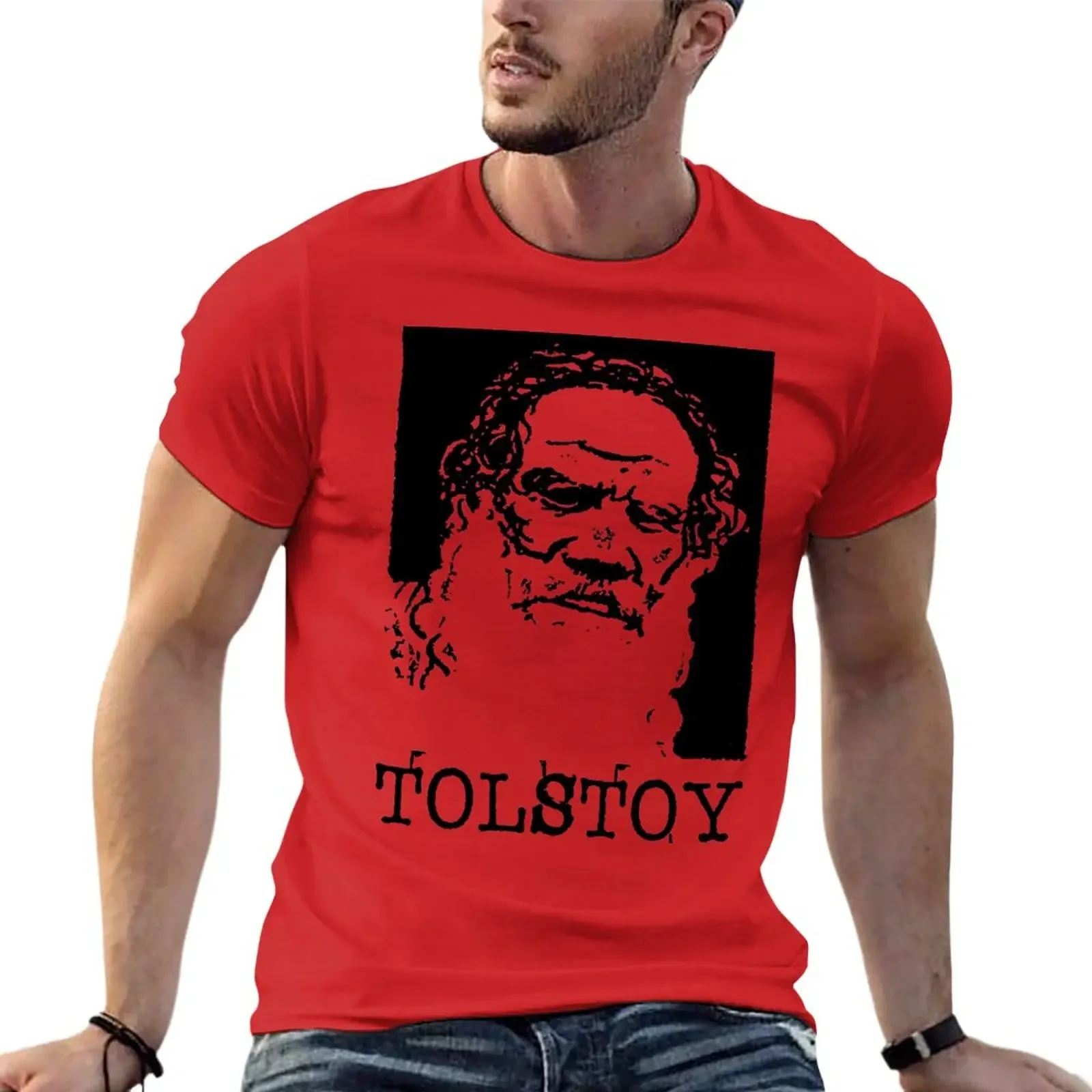 LEO TOLSTOY T-Shirt customizeds blanks cute tops mens graphic t-shirts hip hop