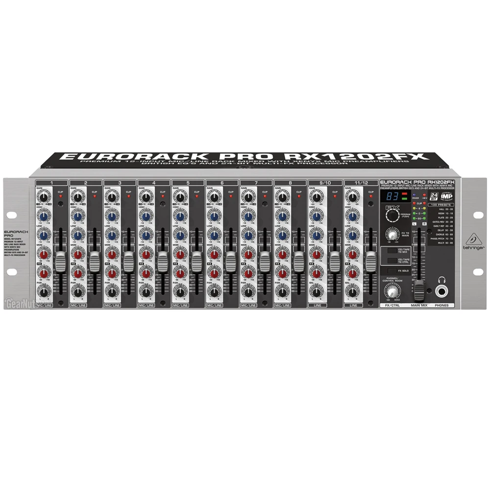 Behringer Eurorack Pro RX1202FX Rackmount Mixer with Effects, Built-in FX Processor, and Universal Power Supply