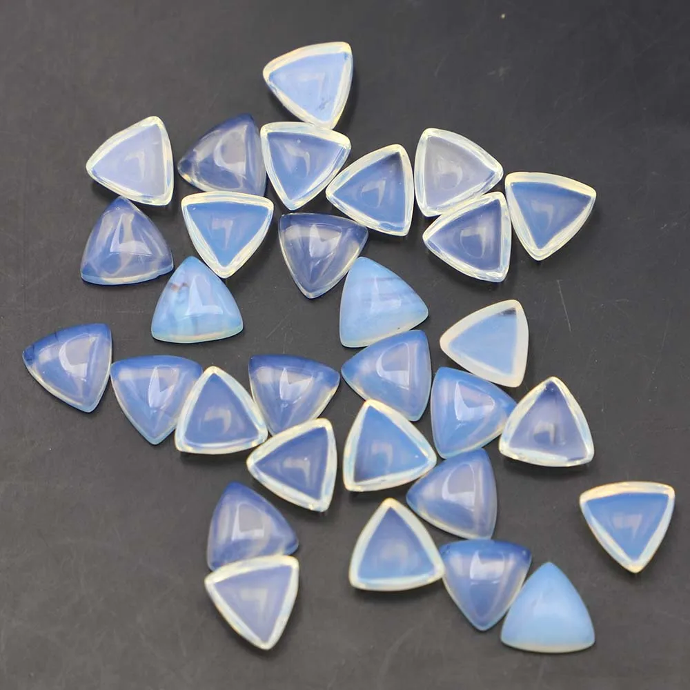 

10x10mm Natural Stone Opal Triangle Cabochon Setting Beads for Women Jewelry&Clothes Accessories Wholesale 50pcs Free Shipping