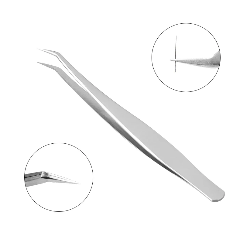 YSDO 2 PCS Eyelash Extension Tweezers Makeup Tools For Individual Lashes Stainless SteelTweezers False EyelashesTweezers Kit