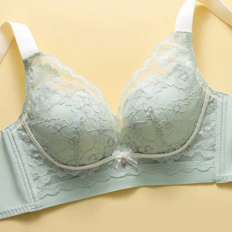 Womens Lace Bras Ultra-Thin Perspective Bralette Bra Sexy Lingerie Tops Plus Size Cup Mom\'s underwear