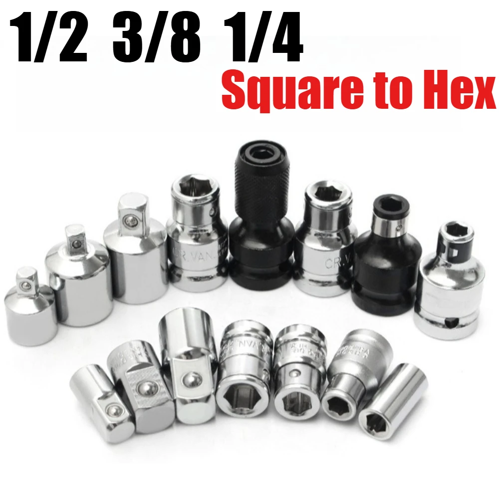 Square to 6.35/8/10mmHex Converter CR-V 1/4