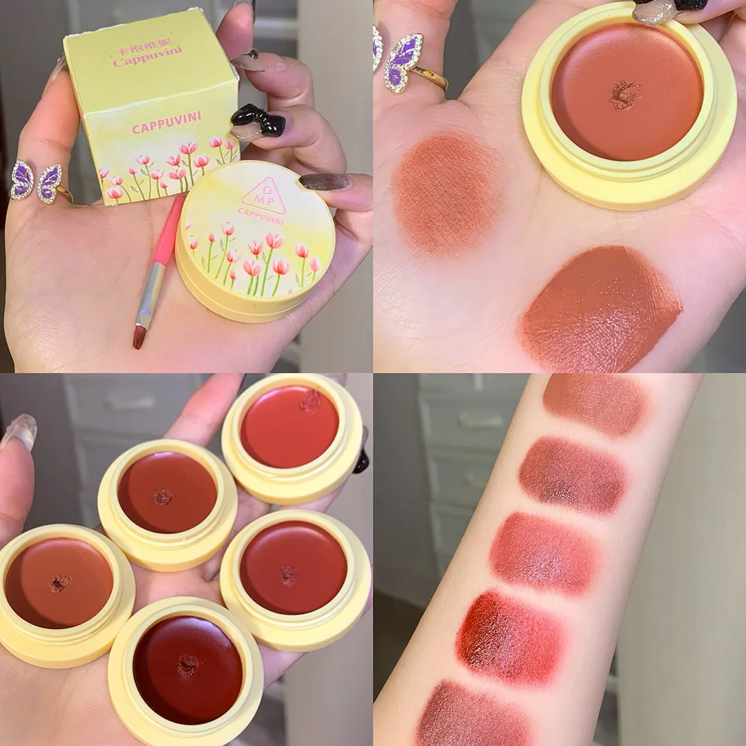 cappuvini Yellow Tank Tulips yan liao guan Lip Mud Matte Velvet Lipstick Matte Lip Glaze Lasting Female SAL99