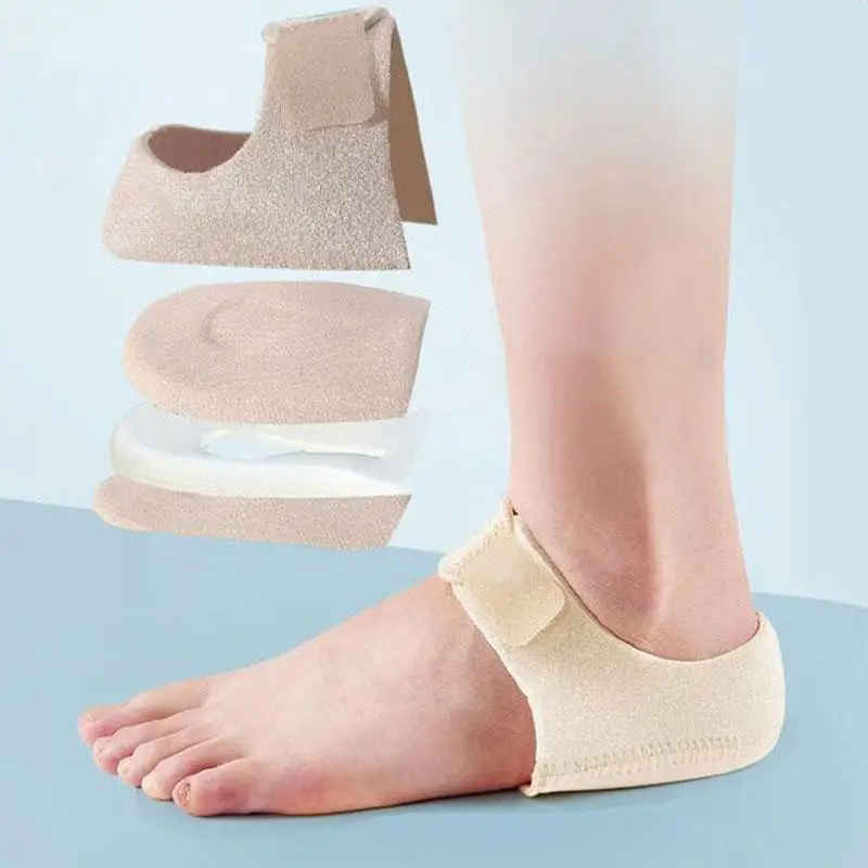 2 Stück Schmerzlindernde Plantarfasziitis-Gel-Fersenpolster-Socken für Schuhe, dünne Fersensporn-Fußpflege-Schutzhüllen, Fersenmanschetten – Detail 9