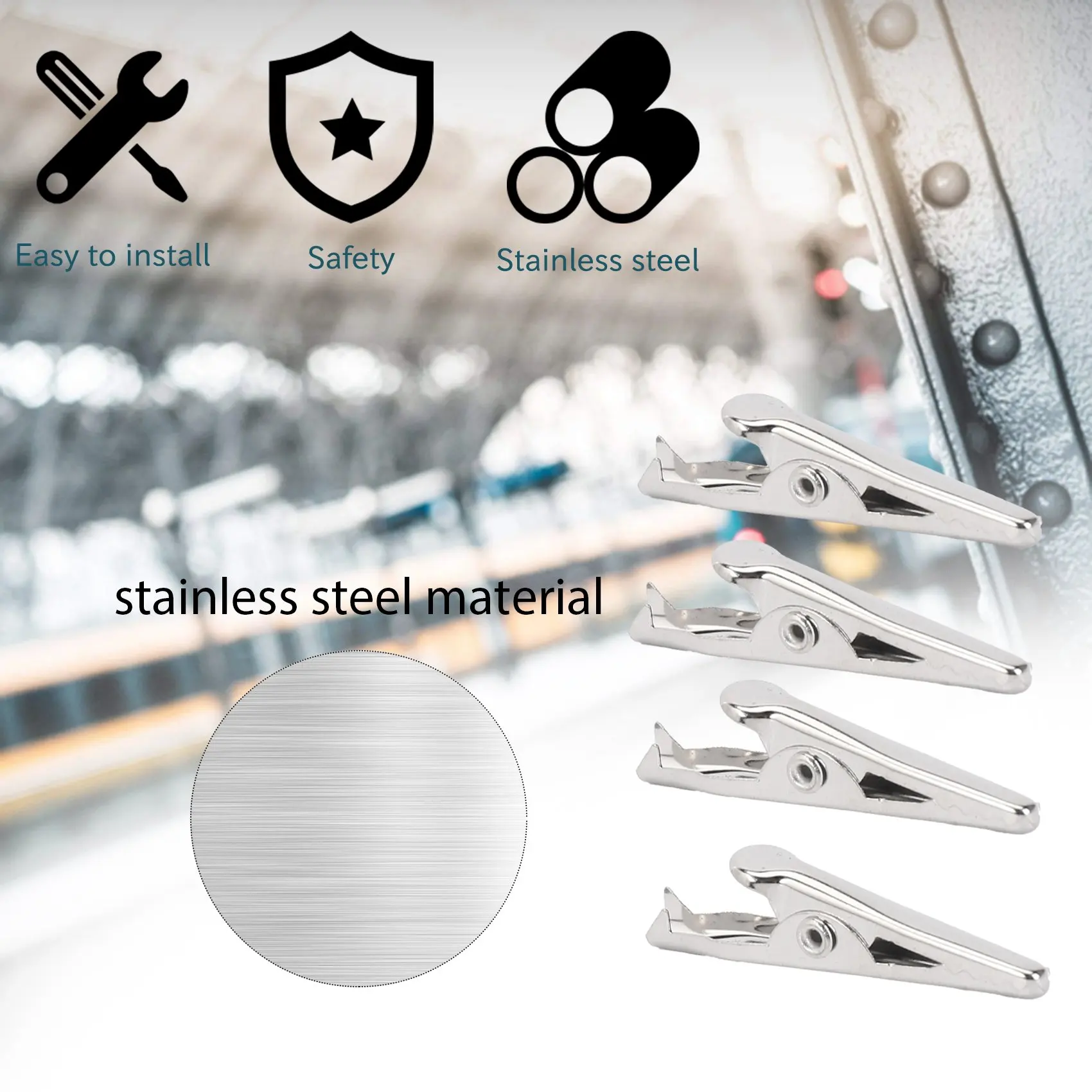 50 Pcs Silver Tone Metal Alligator Clip Crocodile Clamps