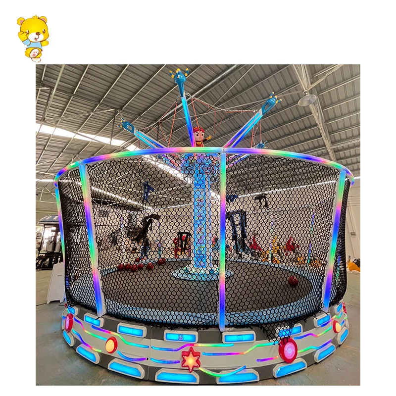 Outdoor Amusement Park Equipment Children Bungee And Basketball Game Trampoline Jumping Mechanical Equipment