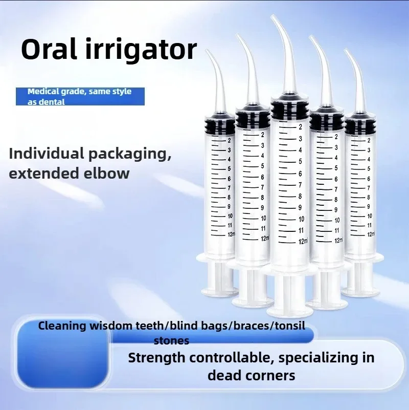 

12ML Wisdom Teeth Adult Tooth Scrubber Nest Cleaning Flusher Portable Independent Packaging Dental Water Jet Irrigator Dental