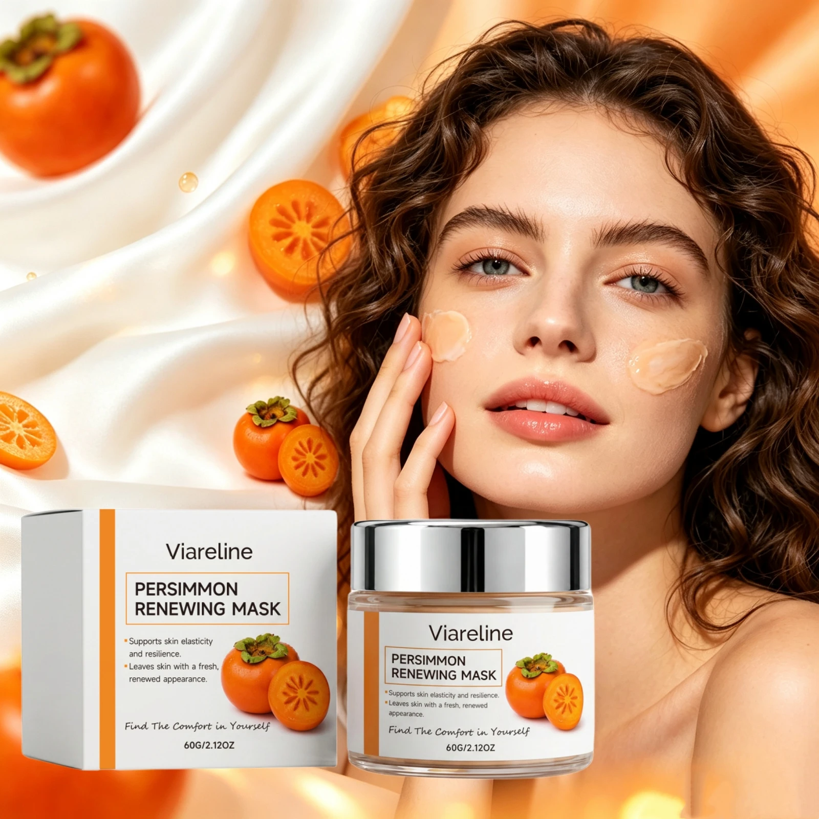 Antioxidant Hydrating Face Mask Persimmon Extract Fresh Glow Nourishing Care Renewing Skin Elasticity Resilience Brighten Mask