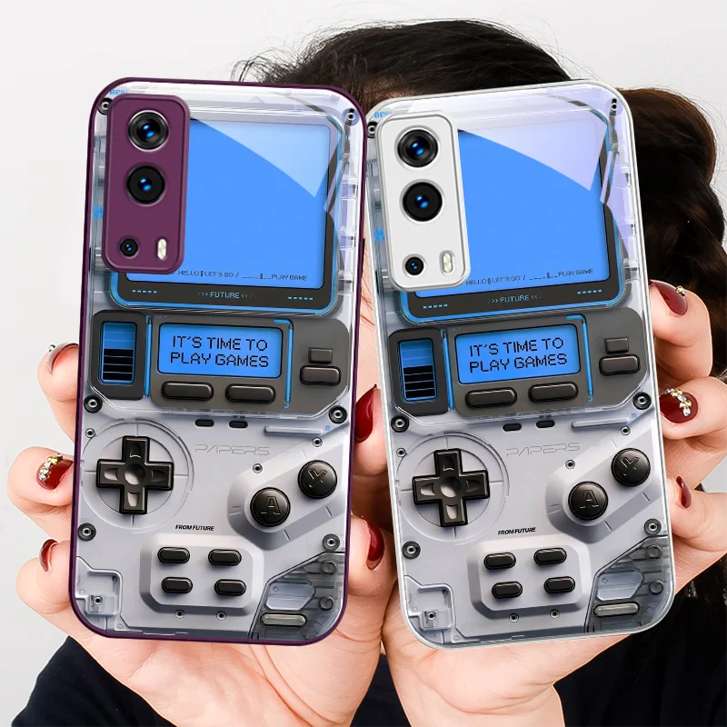 

3D Game Console Silver For VIVO Y72 X100 Pro Y55 16 V20 29 V30 X60 Pro Y11s Y20 X80 Pro 5G Y36 4G V23e Tempered Glass Phone Case
