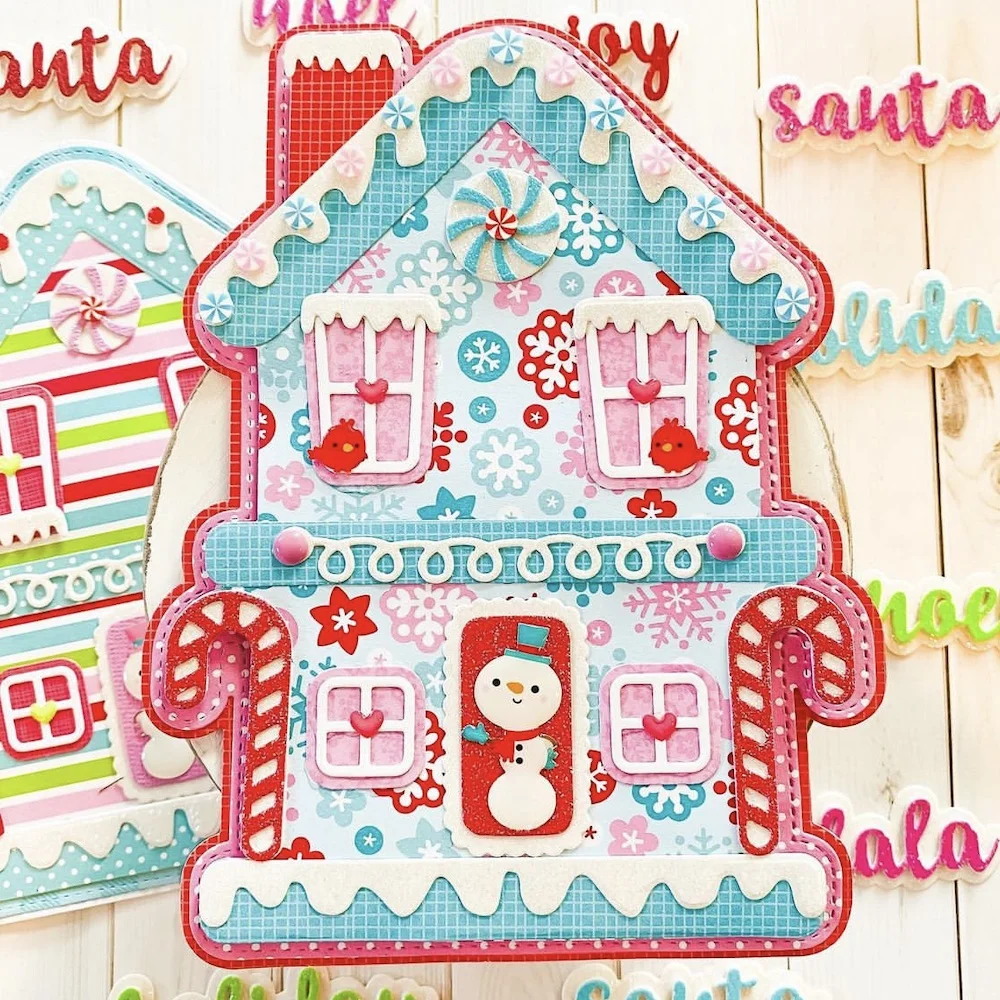 KSCRAFT Gingerbread House Mini Album Metal Cutting Dies Stencils for DIY Scrapbooking Decorative Embossing DIY Paper Cards