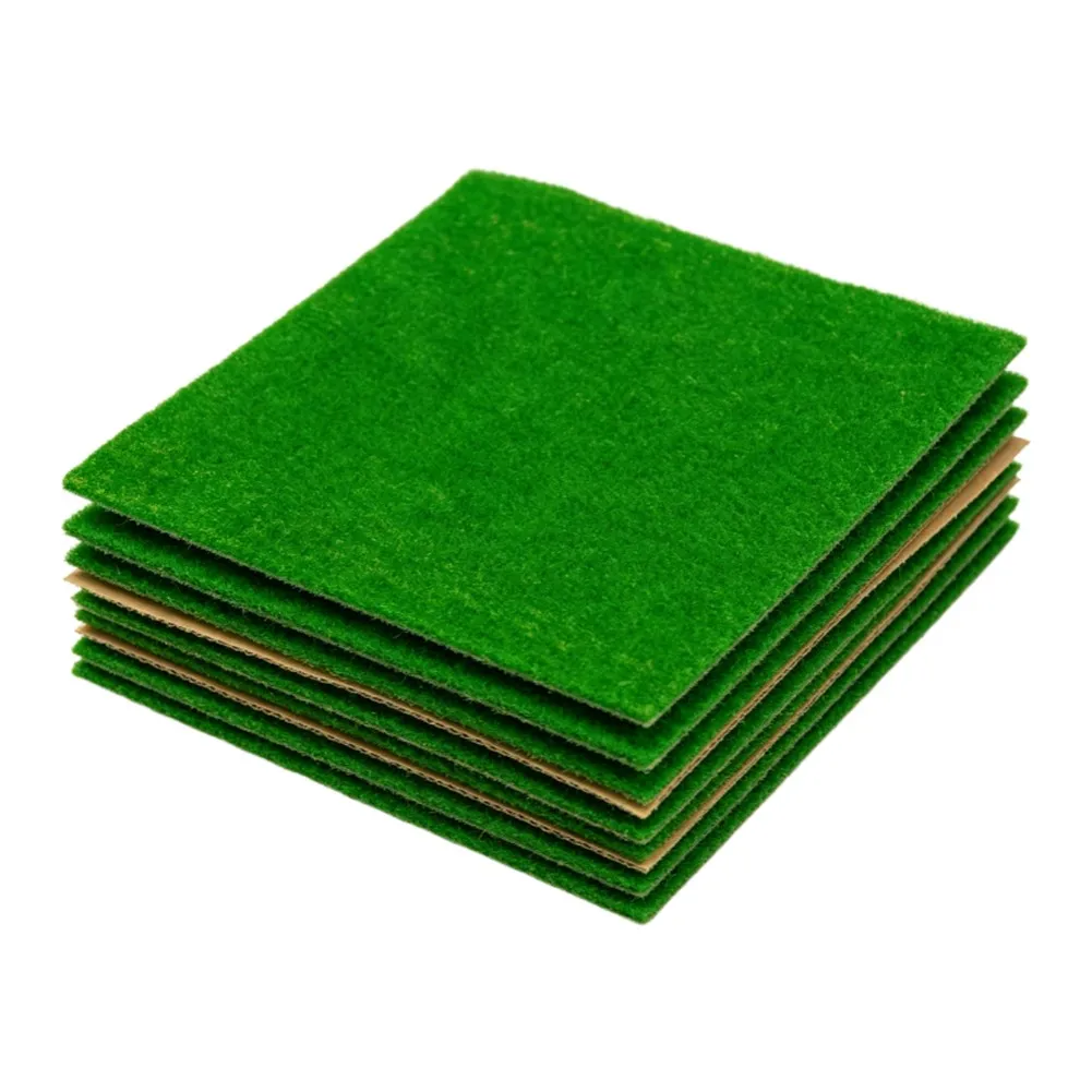15Pcs DIY Model Turf Grass Paper Artificial Lawn For Architectural Sandbox Landscape Building Scenery Miniature Garden Decor