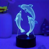 1pc  Dinosaur 3D Night Light, 3D Optical Illusion Lamp With Touch, 7-Color Changing Ambient Light For Bedroom