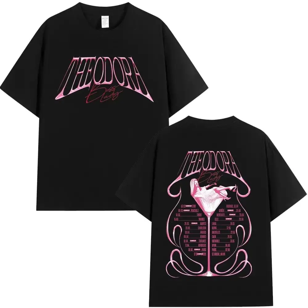 Y2k Fashion Hip Hop Tops Rapper Theodora BOSS Lady Album Tour T-shirts Fan Gifts Print Casual Vintage Oversized T-shirts Unisex