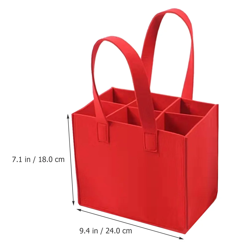 

1pc Premium Felt Carrying Reusable Portable Storage Bag For Beer Bottle Party Holiday Gift Portable Beer Bag Use
