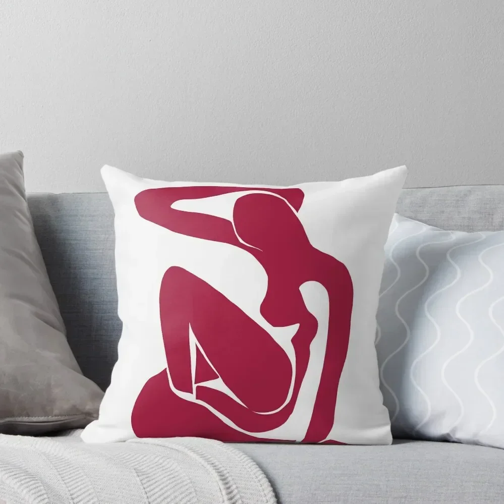 Matisse Cut Out Figure #1 Red Throw Pillow Cushions Home Decor Throw Pillow Covers Room decorating items pillow