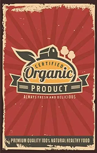 Organic Food Metal Plaque Retro Tin Sign Art Print Farmers Gardening Tin Sign 8x12 inch, TinSignEUa12525 sign