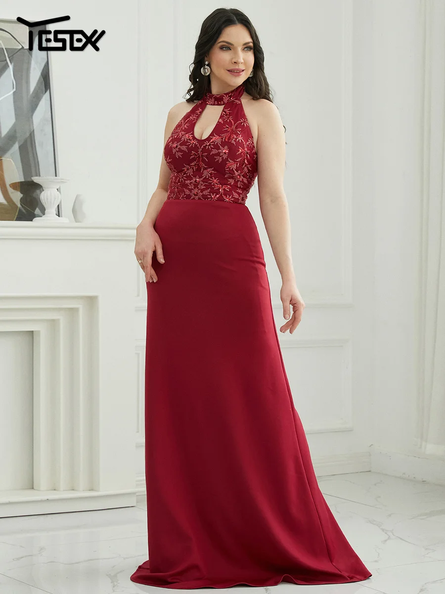 Yesexy sexy aus geschnitten besticktes Abendkleid Cocktail Abendkleid Ballkleid elegante Party kleider für Frauen Vestidos