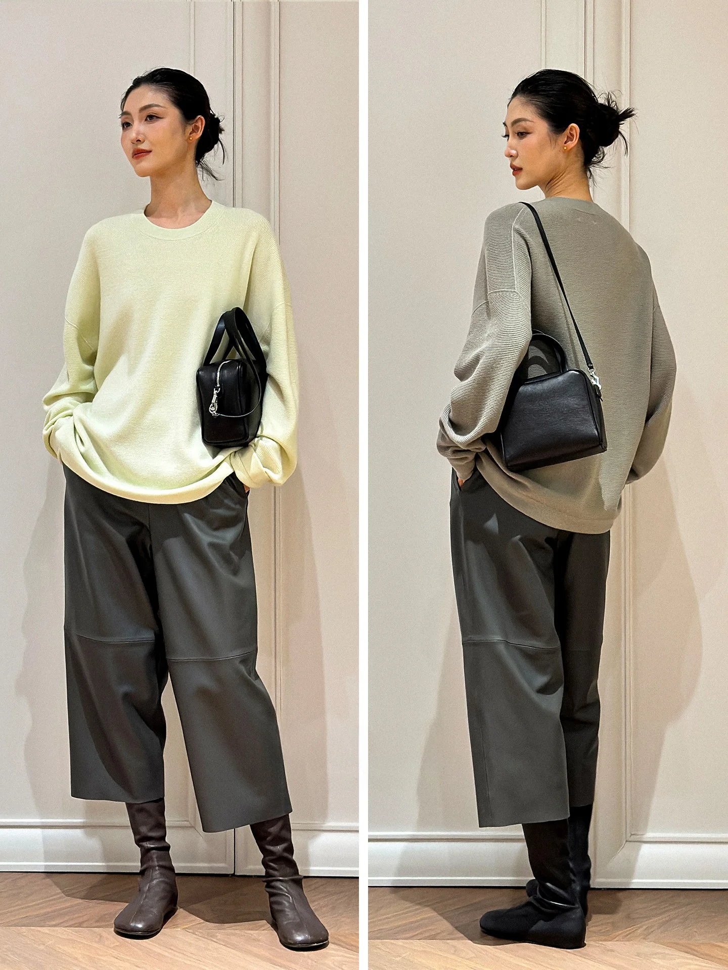 

Large Fruit Store Crossed Sweater 30 Needle Beautiful Wool Knit Overhead Long Sve round Ne Winter Faion Ladies Sweater