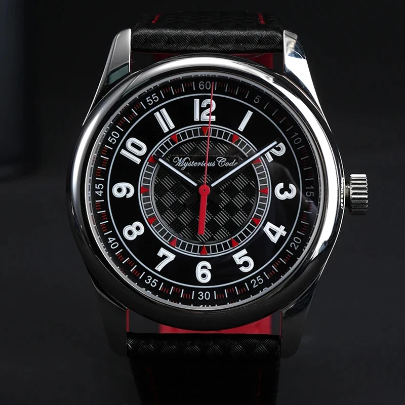 Mysterious Code Men Automatic Watch 40mm Pilot Mechanical Wristwatch 100M Waterproof Luminous Double Arch Sapphire Mirror