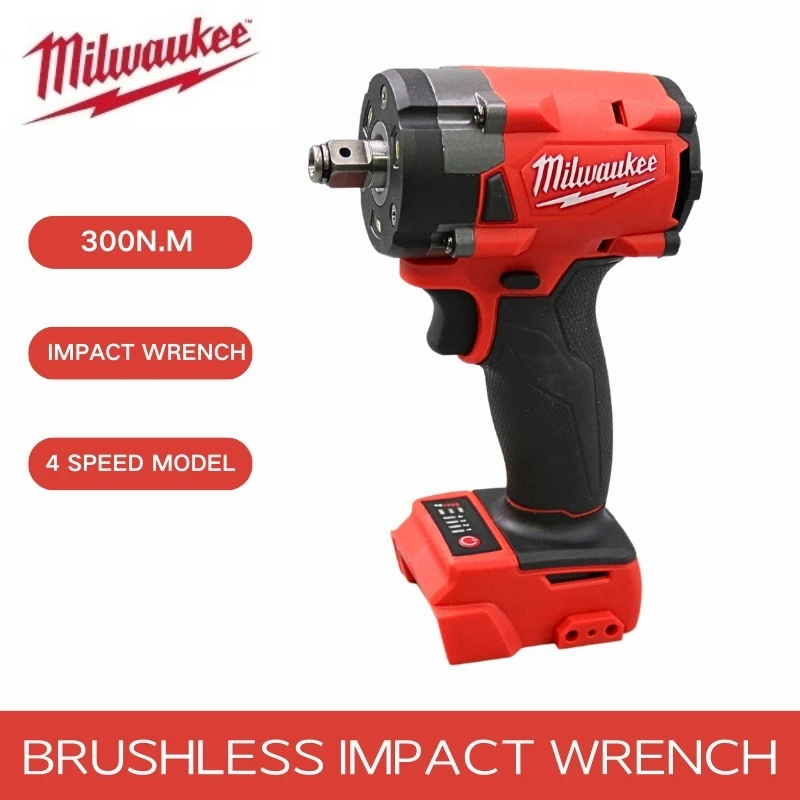 Milwaukee Borstelloze Accu Elektrische Moersleutel Machines Reparatie Schroevendraaier Impact Boor Oplaadbare 18V Batterij 4 Snelheid Elektrisch Gereedschap