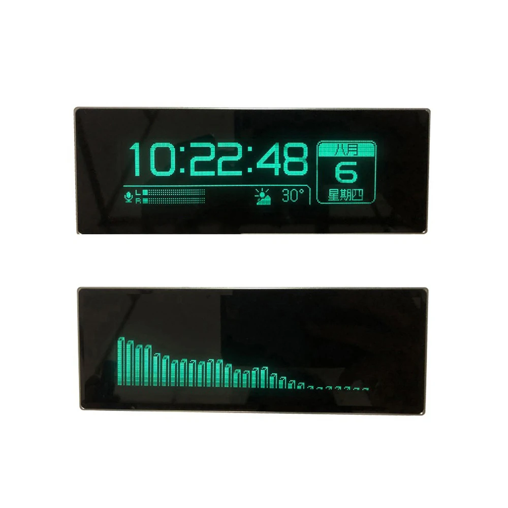 3in1 WIFI VFD Music Spectrum Display Level indicator rhythm Analyzer Clock + billboard Message APP voice remote control