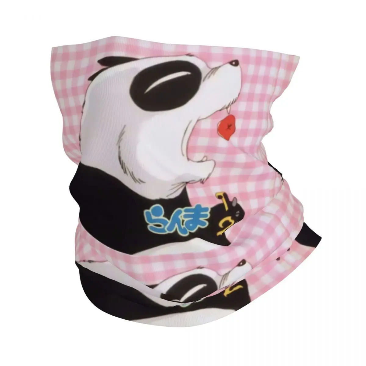 Cute Panda Eating Scarf Neckerchief Neck Face Mask Polyester