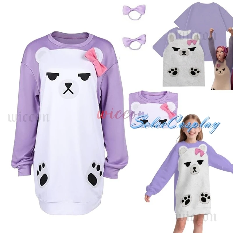 

KPop Mira Cosplay Sleepwear Purple Pajamas Demon Movie Hunters Women Girls Roleplay Hoodie Hair Loops Halloween Cosplay Costume