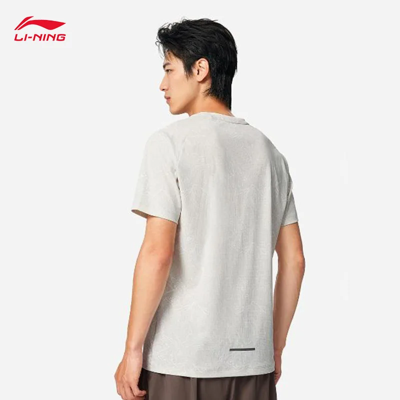 LI-NING المهنية تشغيل سلسلة الرجال عاكس LN BACTERIA برهان و LN جاف كول تي شيرتات قصيرة الاكمام ATSV373 #2