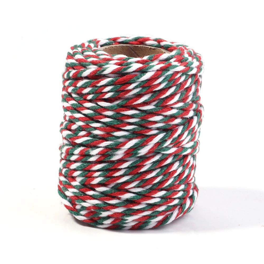 Rouleau de ficelle de boulanger en coton coloré, 20 m/rouleau, artisanat en coton, ficelle de macram