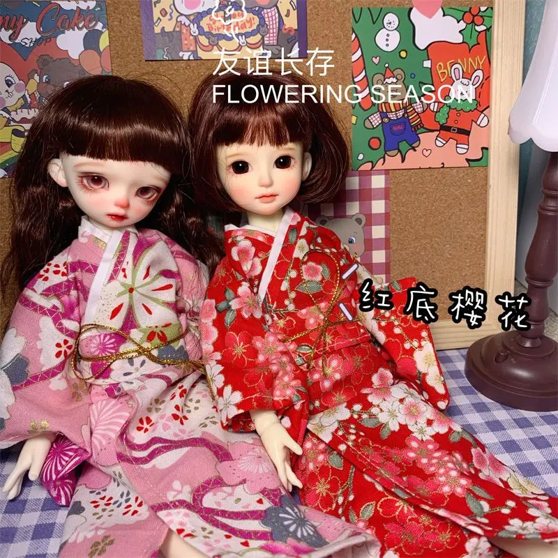 new 30cm doll's clothes Kimono for 1/6 fat bjd doll sakura flower color diy girl toys dress up fashion doll accessories, no doll