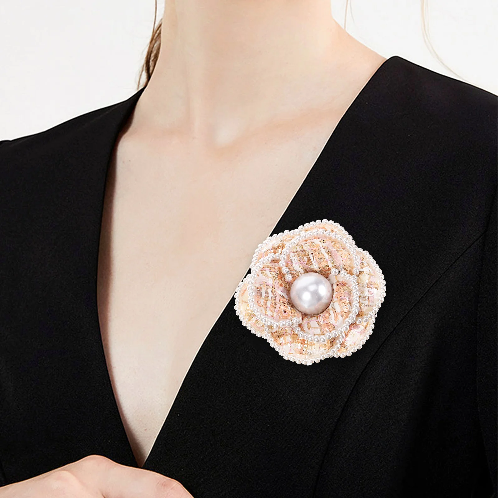 เข็มกลัดมุก เข็มกลัดติดปกเสื้อ เข็มกลัดรูปดอกไม้ สำหรับตกแต่งชุดสูท หมวก เสื้อผ้า กระเป๋าเป้ เข็มกลัดติดหมวก