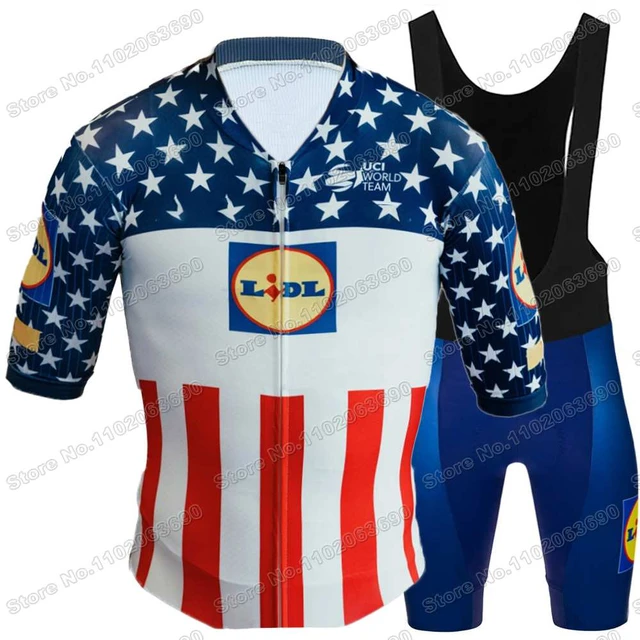 2023 USA Champion Lidl Team Cycling Jersey Set Quinn Simmons Cycling Clothing Men Summer Road Bike Shirt Suit Bicycle Bib Shorts AliExpress