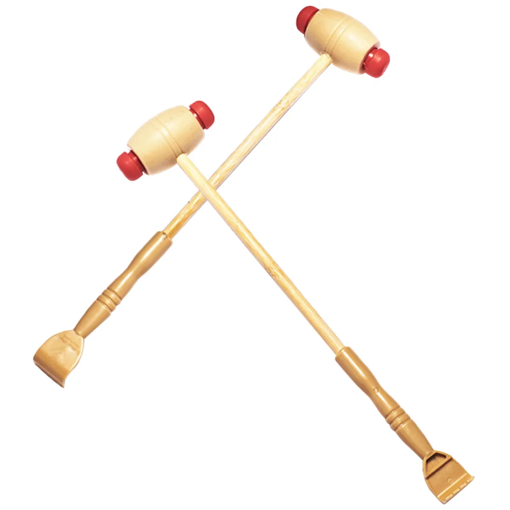 

2pcs Wooden Massage Hammer Smooth No Burrs For Deep Tissue Relief Blood Circulation Handheld Back Shoulder Neck Massager Tool